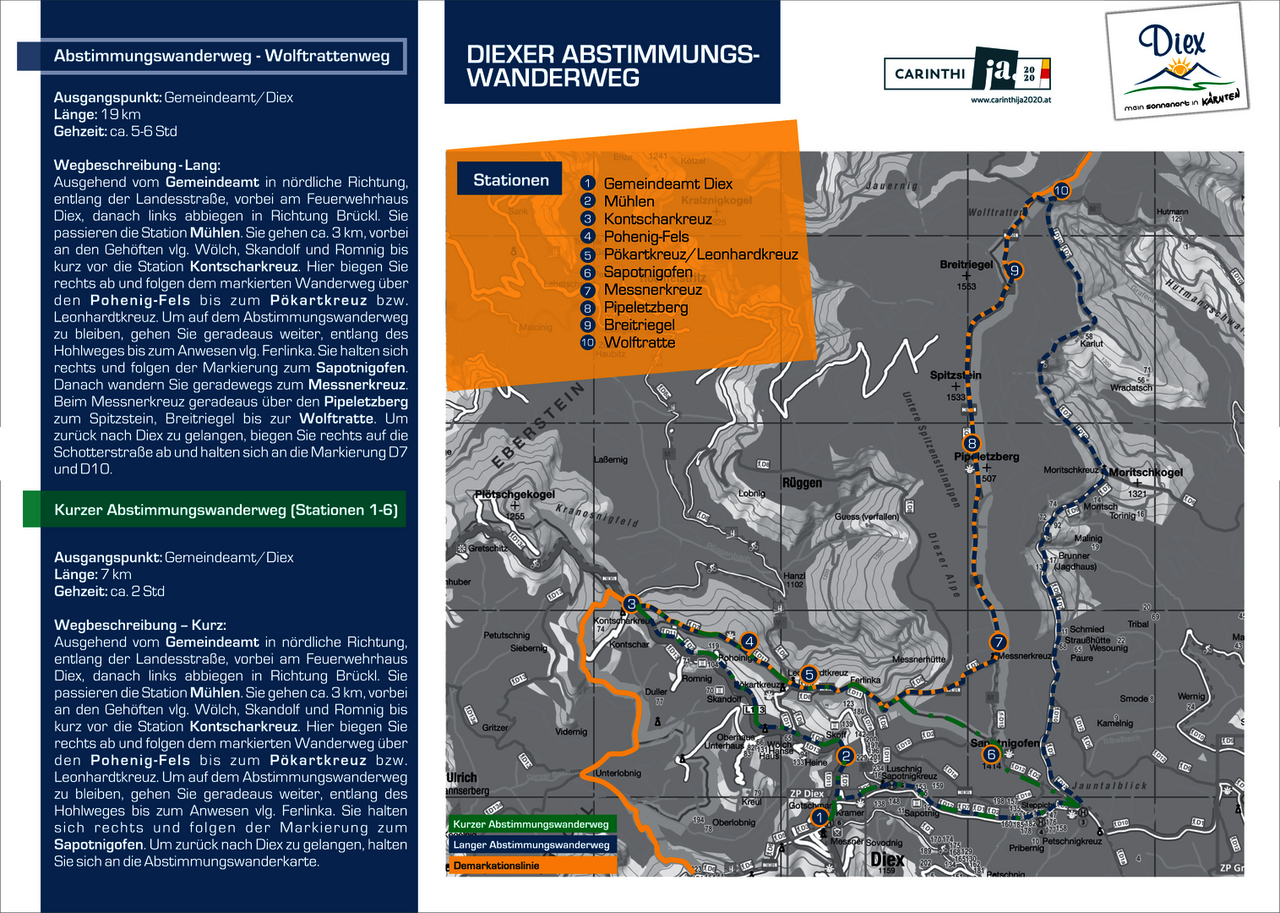 Prospekt Diexer Abstimmungswanderweg Seite 2 Prospekt Diexer Abstimmungswanderweg - Wegbeschreibung und Karte